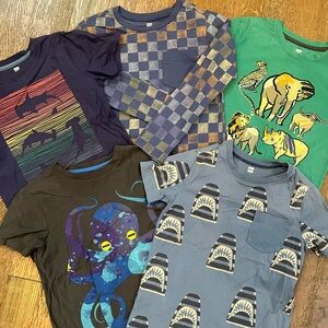 Tea Collection Boys Size 8 Tee Bundle - 4 Short and 1 Long Sleeve